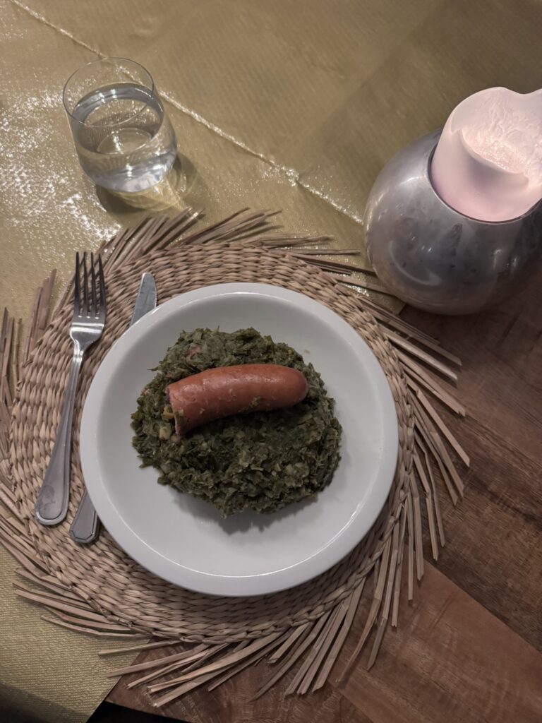 Gezonde boerenkoolstamppot met rookworst.